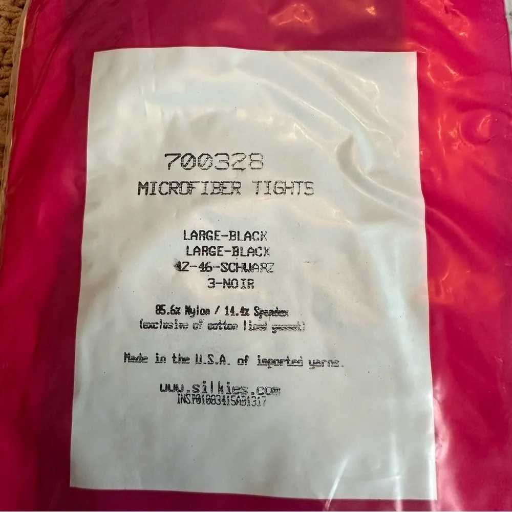 Silkies NEW Lot 3 Black Microfiber Trouser Socks & Tights Size Large USA